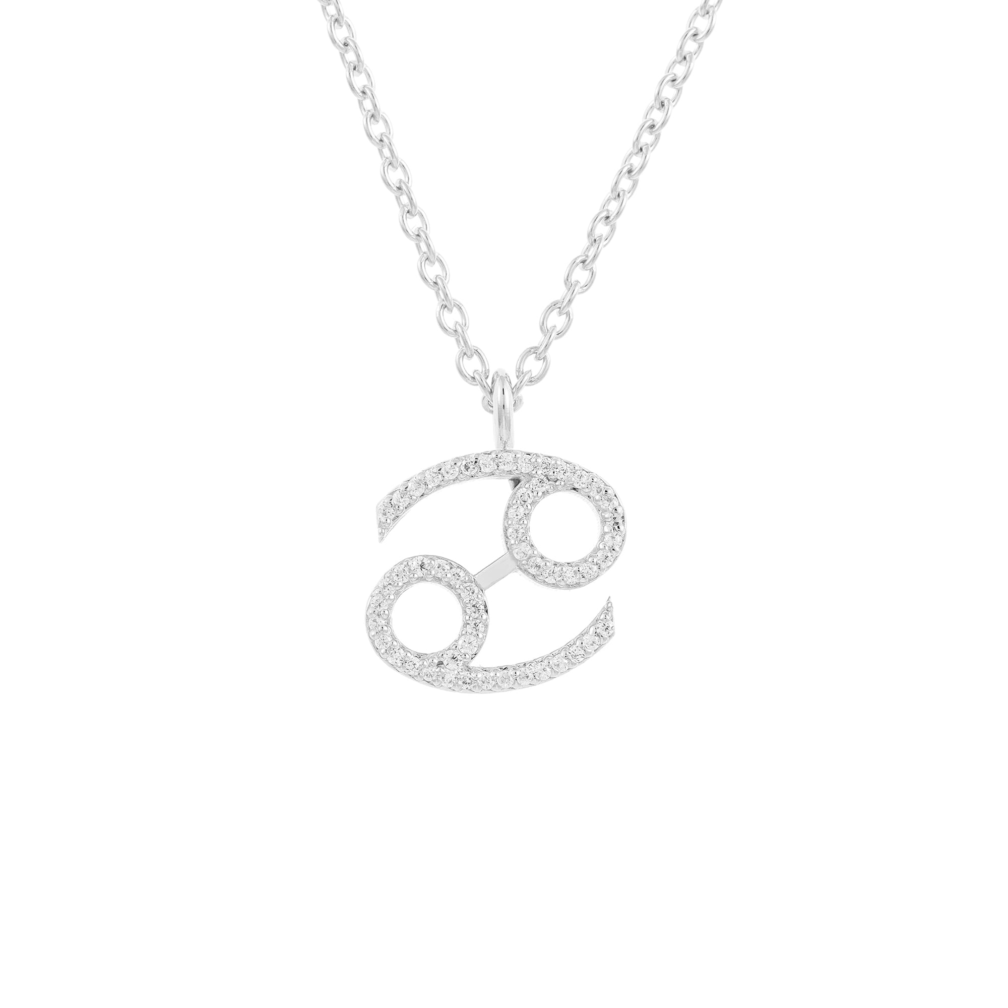 Cancer Pendant Charm | Sterling Silver & Moissanite