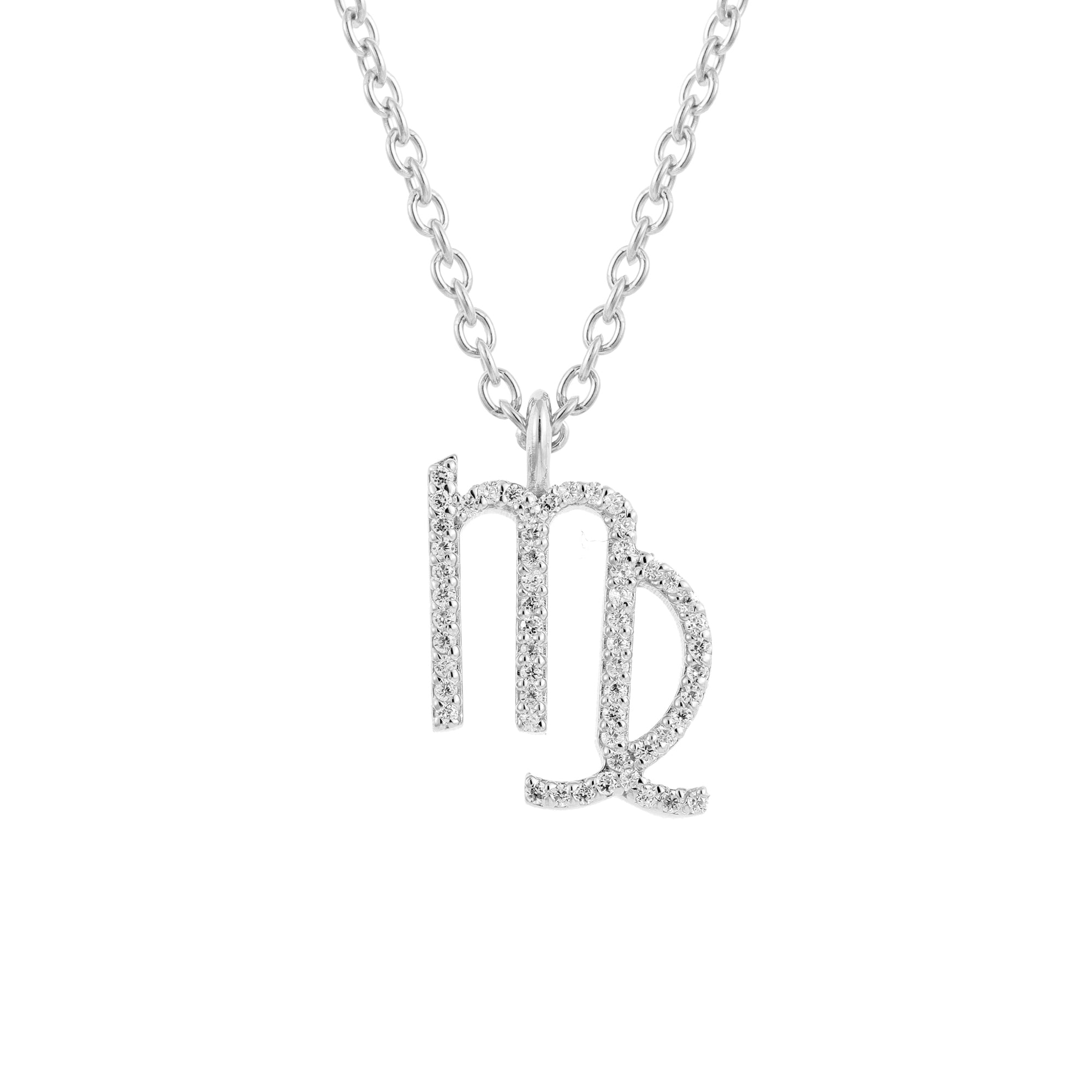 Virgo Pendant Charm | Sterling Silver & Moissanite