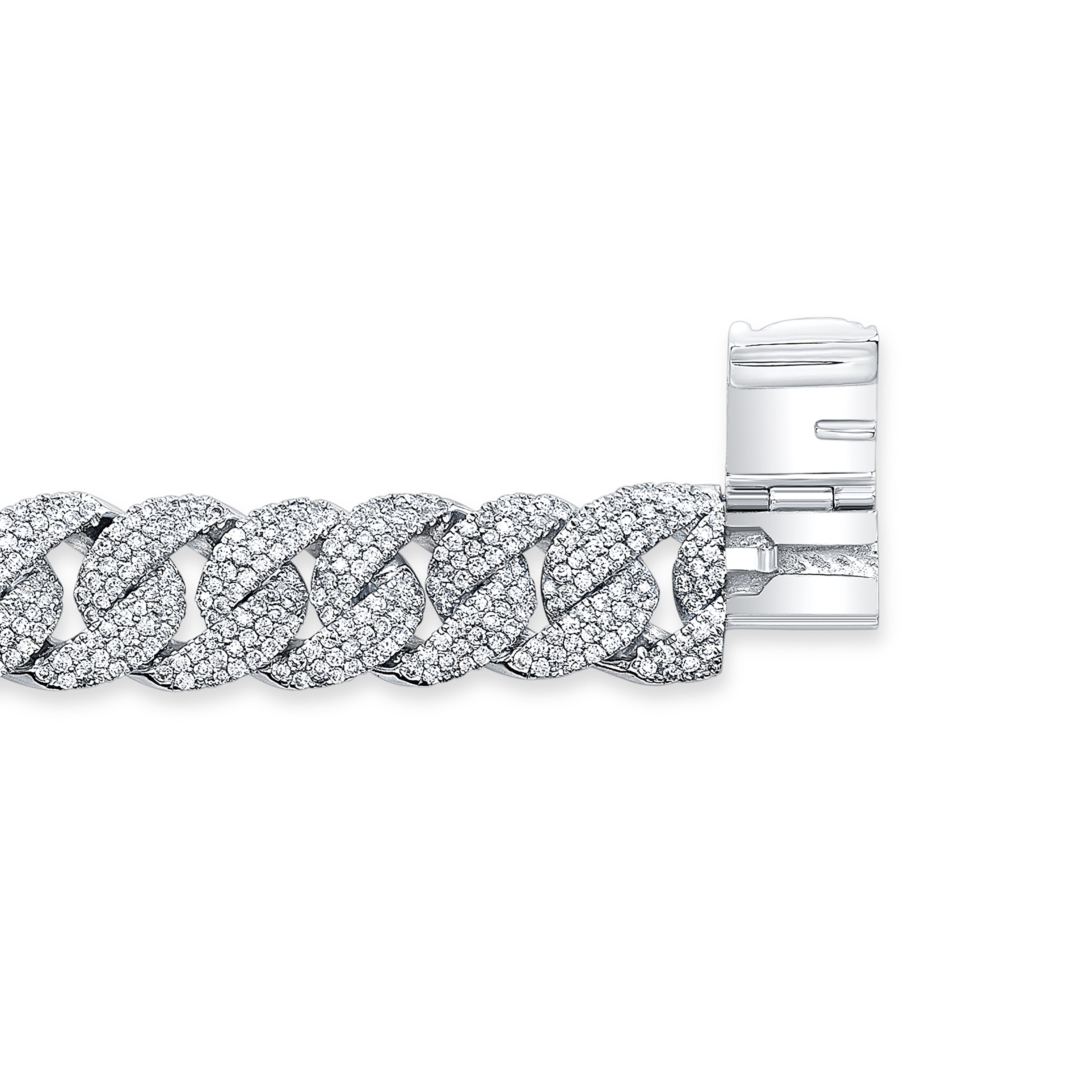 White Diamond Cuban Bracelet | 14k White Gold | VS Diamonds