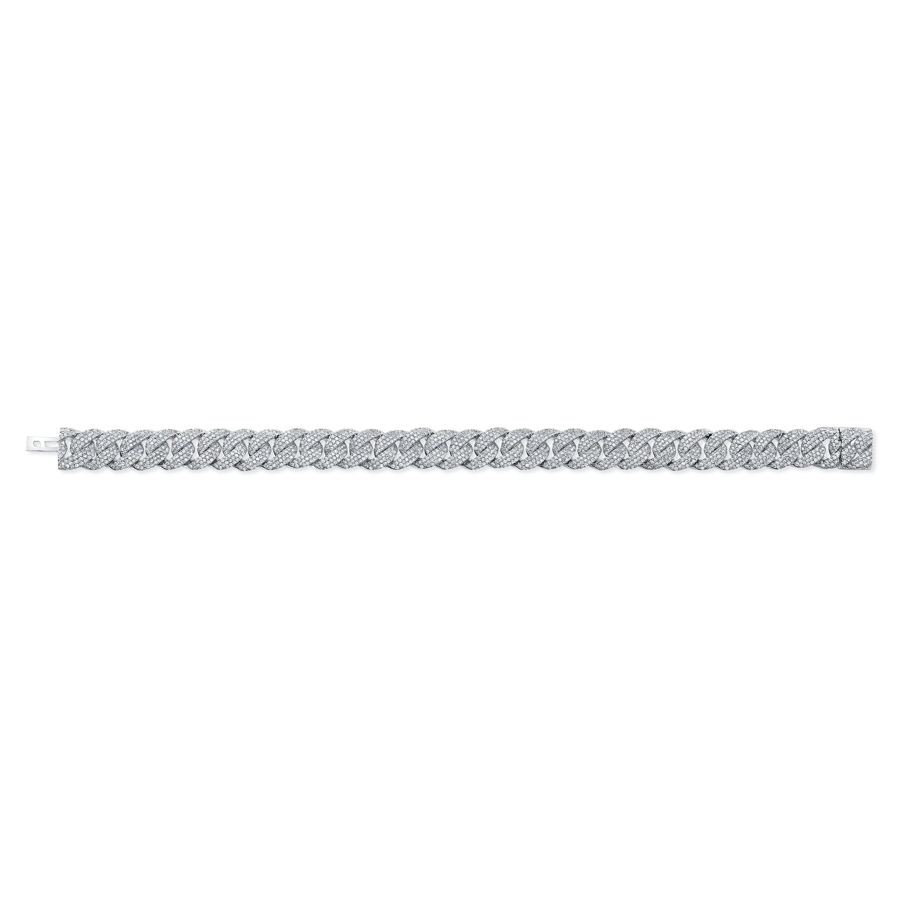 White Diamond Cuban Bracelet | 14k White Gold | VS Diamonds