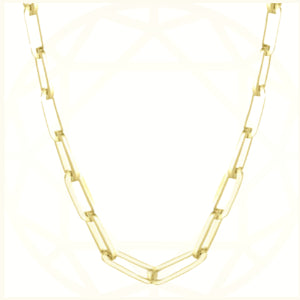 "Paperclip" Necklace Chain in 14k Gold