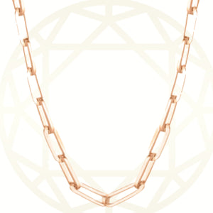 "Paperclip" Necklace Chain in 14k Gold