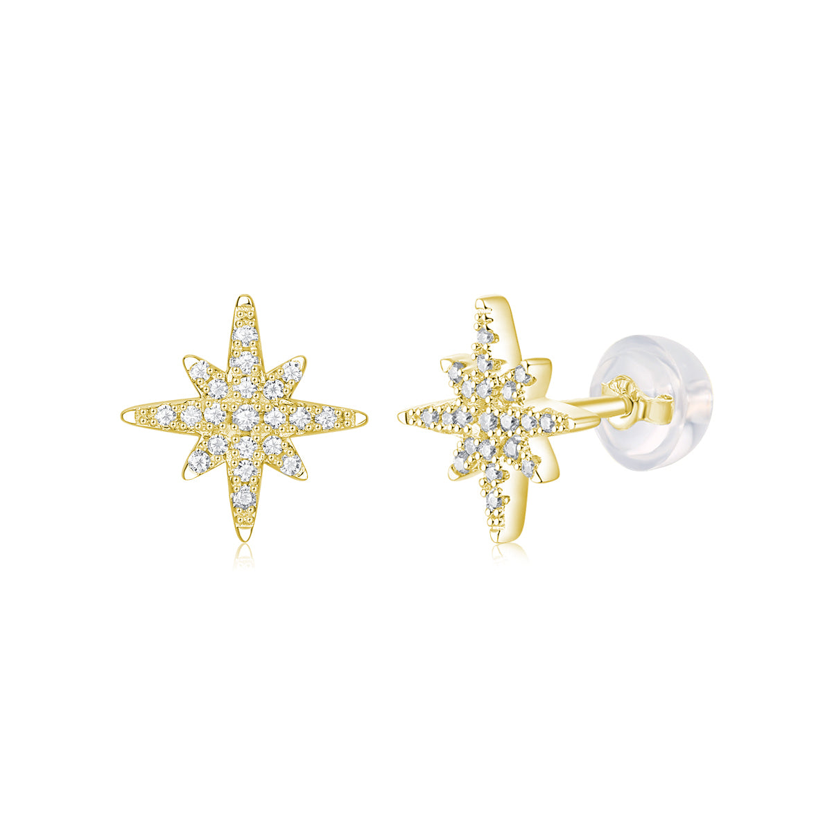 "Shining Star" Gemstone Earring in 14k Gold