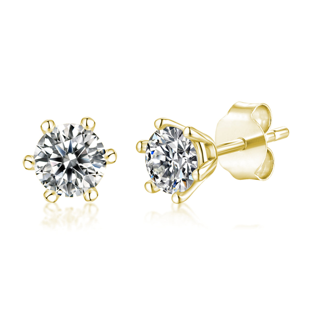 Solitaire Moissanite Earrings | .5-1ct