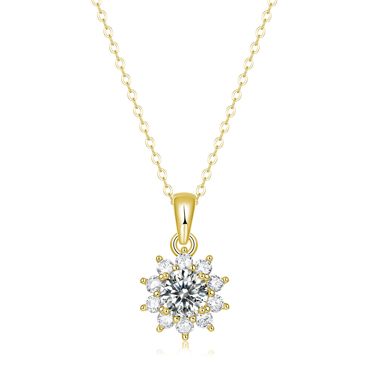 Flower Gemstone Pendant in 14k Gold | 1ct