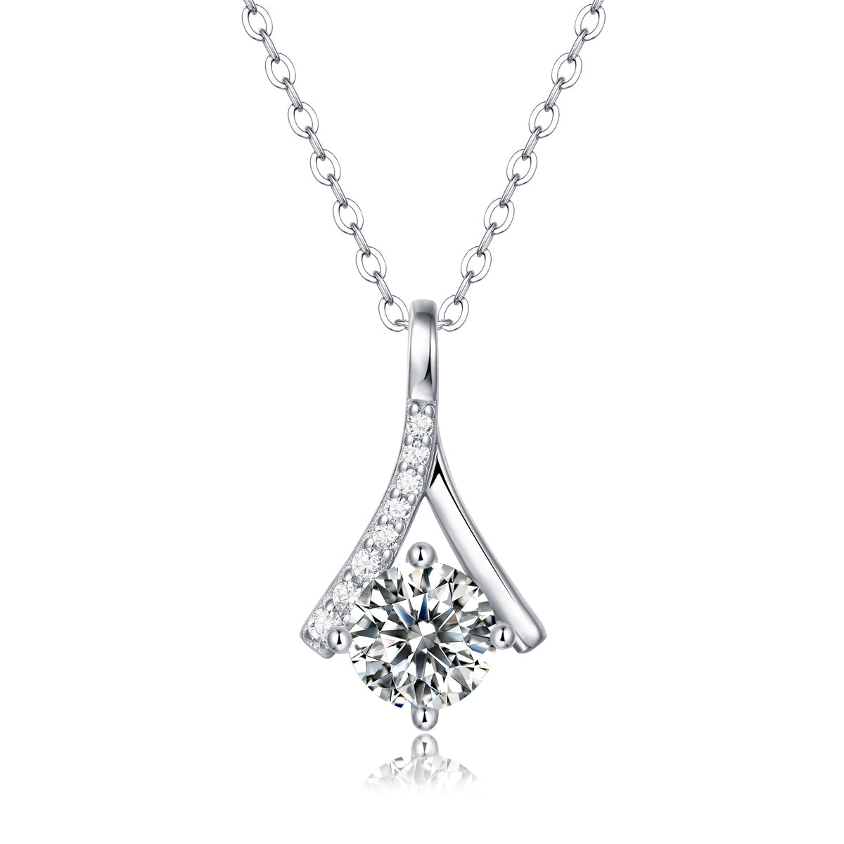 Tear Solitaire Pendant set in 14k Gold | 1ct