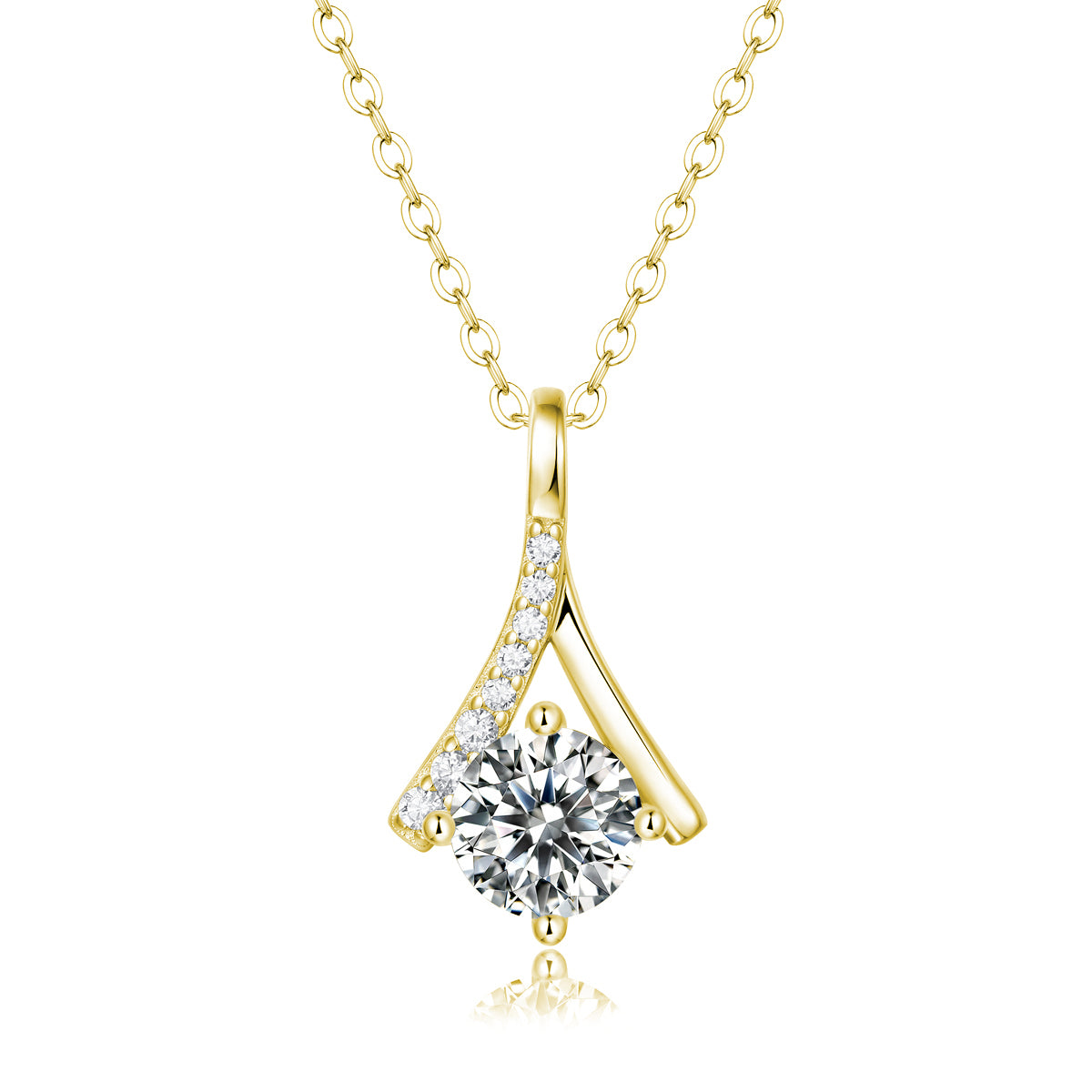 Tear Solitaire Pendant set in 14k Gold | 1ct